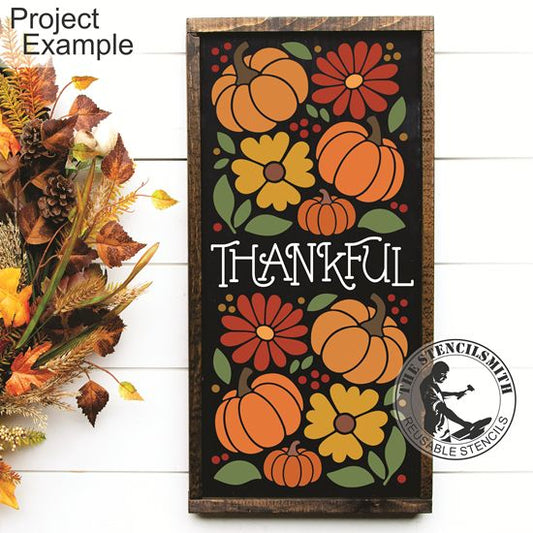 10198 Thankful Boho Floral Stencil - The Stencilsmith