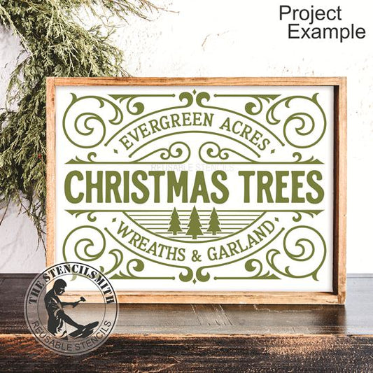 10209 Evergreen Aces Christmas Trees Stencil - The Stencilsmith