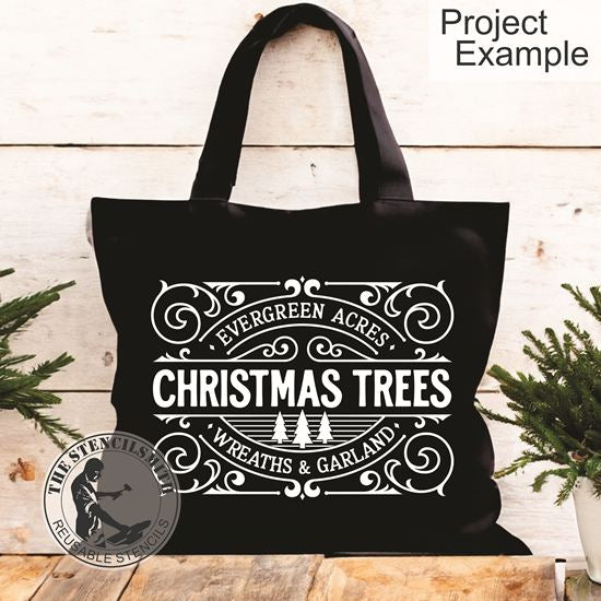 10209 Evergreen Aces Christmas Trees Stencil - The Stencilsmith