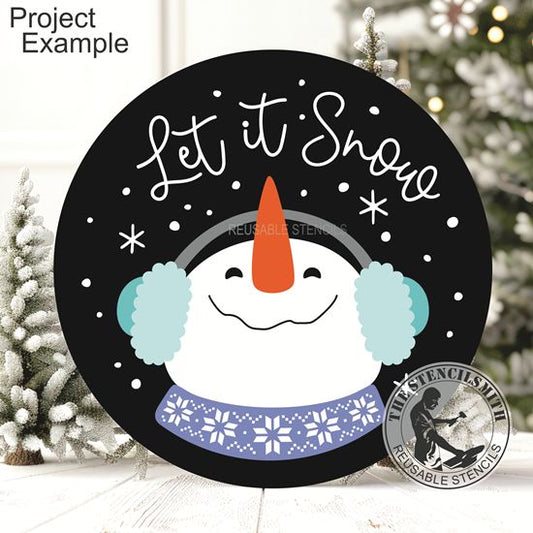10212 Let It Snow Snowman Stencil - The Stencilsmith