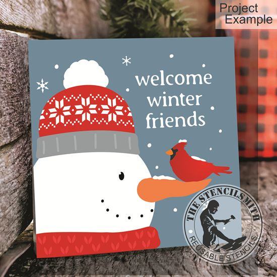 10240 Welcome Winter Friends Stencil