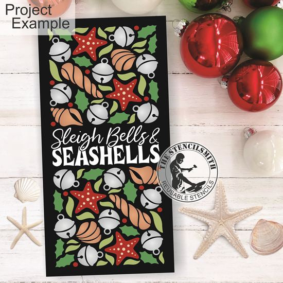 10262 Sleigh Bells & Seashells Stencil