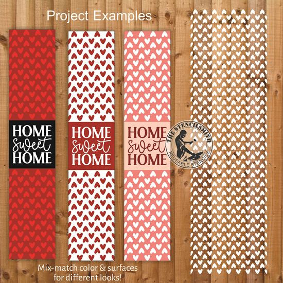 10321 Home Sweet Home Heart Pattern Stencil Set - The Stencilsmith