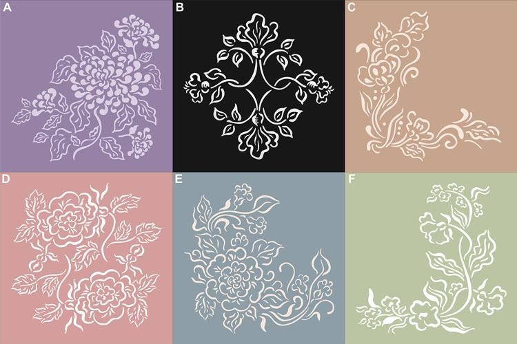 10342 Decorative Floral Stencils – The Stencilsmith