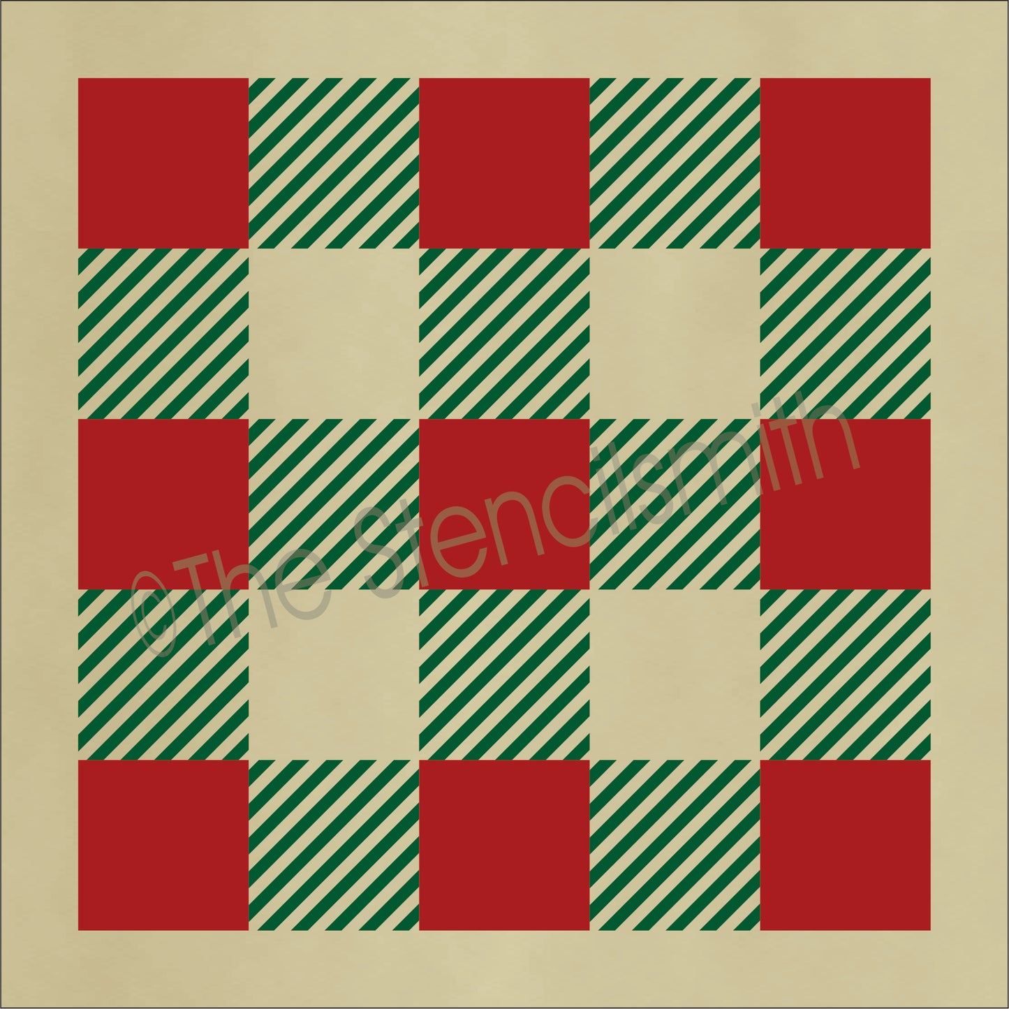 CLEARANCE #1707 - Gingham Plaid - Double Layer Stencil - 11.25" - 10mil white mylar