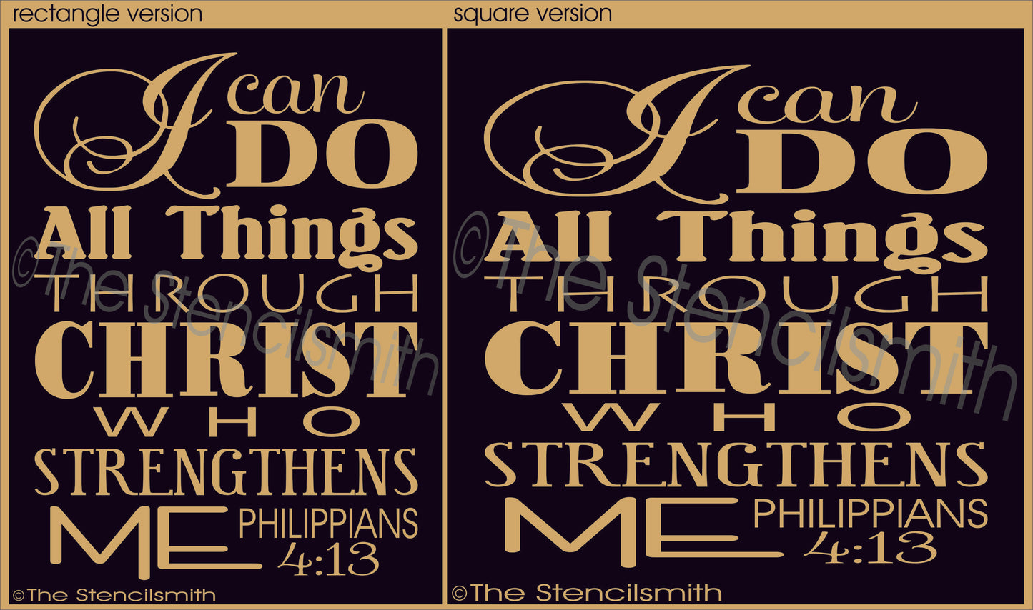 1714 - I can do all things through Christ stencil - The Stencilsmith