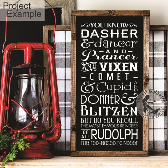 1894 You Know Dasher And Dancer Stencil - The Stencilsmith
