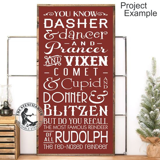 1894 You Know Dasher And Dancer Stencil