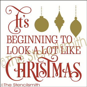 CLEARANCE #2226 - It's beginning to look a lot stencil - 18" - 10mil white mylar