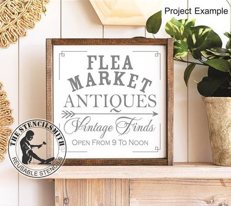 6205 - Flea Market Antiques stencil - The Stencilsmith