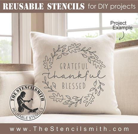 6288 - grateful thankful blessed - The Stencilsmith