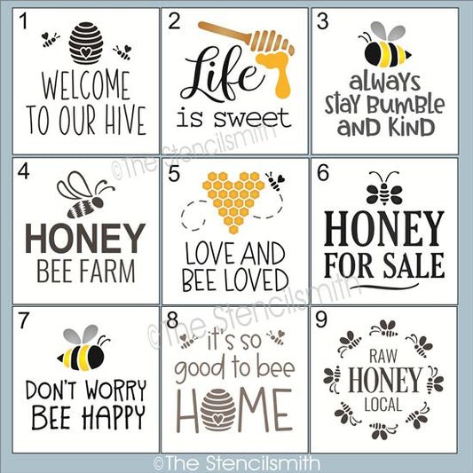 6830 Bee Minis Stencils - The Stencilsmith