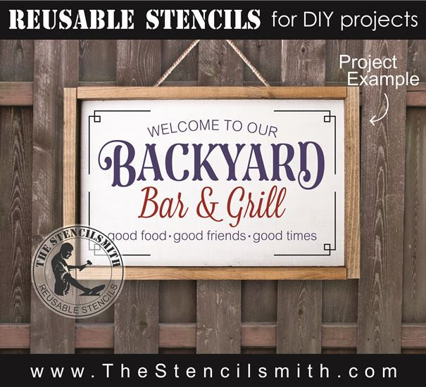 6886 - welcome to our Backyard Bar & Grill - The Stencilsmith