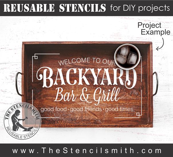 6886 - welcome to our Backyard Bar & Grill - The Stencilsmith