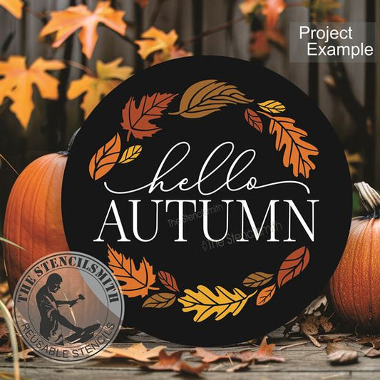 6938 Hello Autumn Stencil - The Stencilsmith
