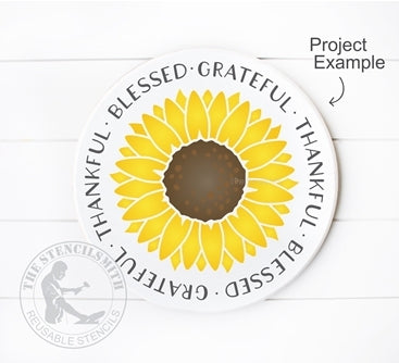 7000 Thankful Blessed Grateful Stencil - The Stencilsmith