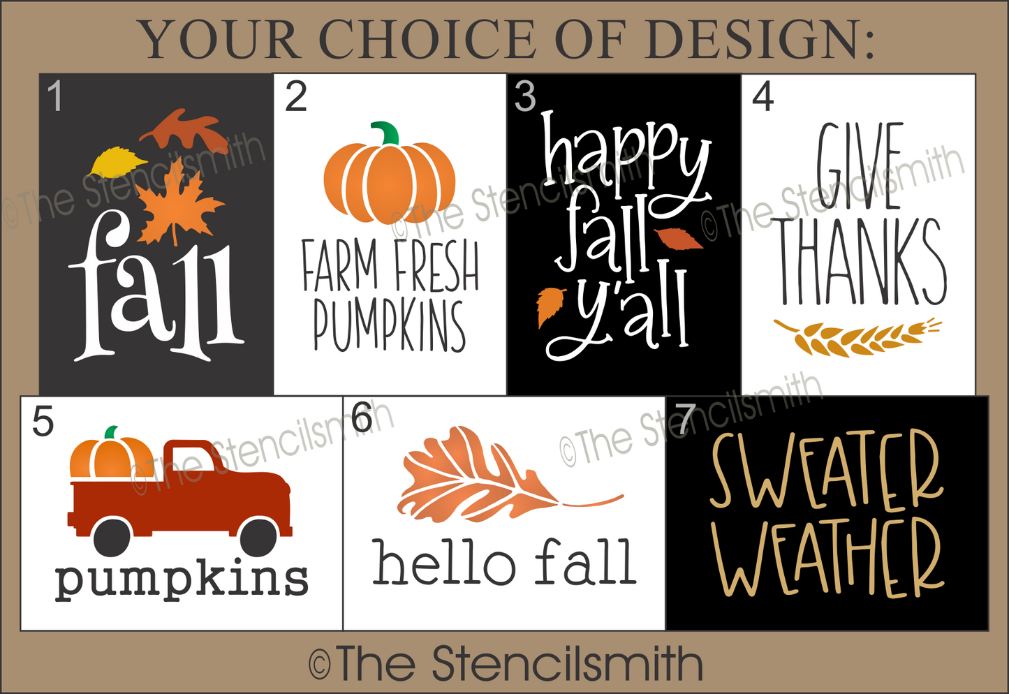 7003 Fall Minis Stencils - The Stencilsmith