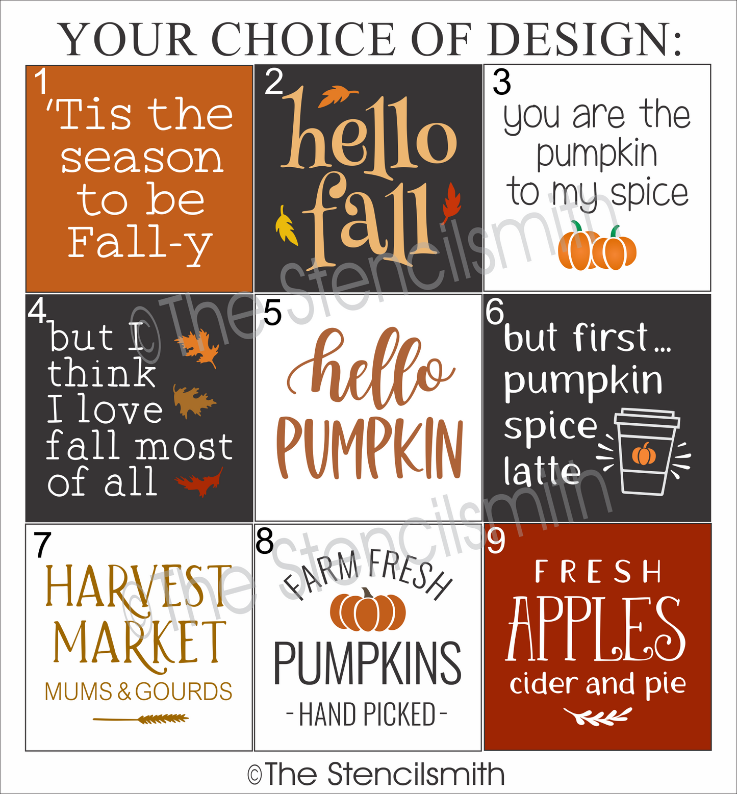 7019 Fall Minis Stencils - The Stencilsmith