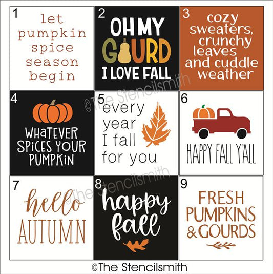 7020 Fall Minis Stencils - The Stencilsmith