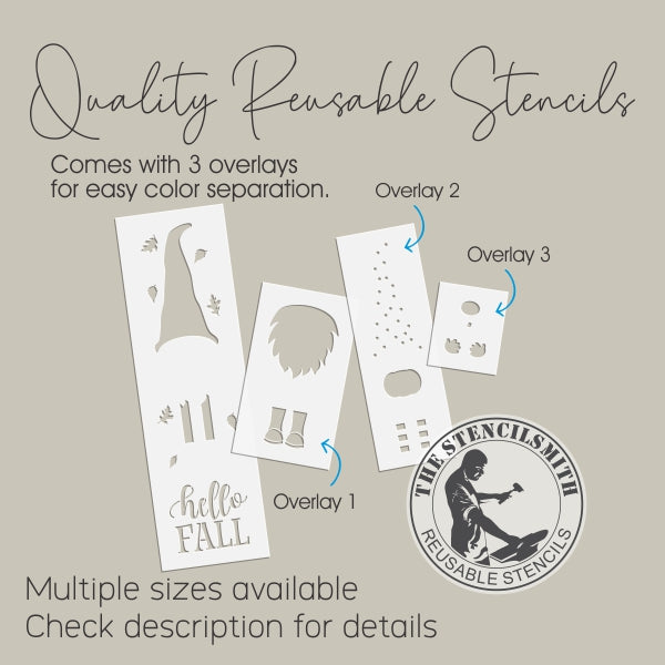 7030 Hello Fall Gnome Stencil - The Stencilsmith