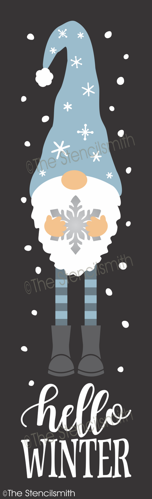 7062 Hello Winter Gnome Stencil - The Stencilsmith