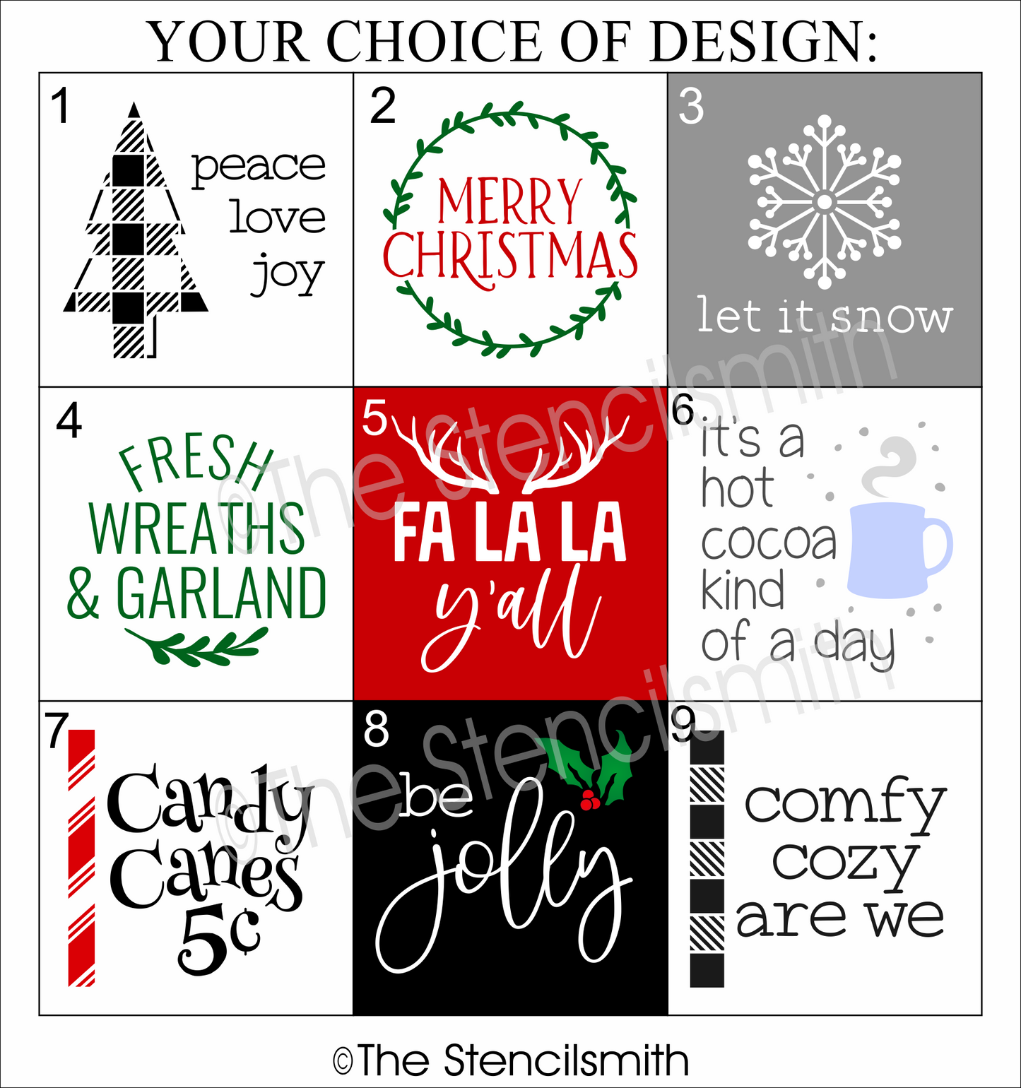7138 Christmas Minis Stencils - The Stencilsmith