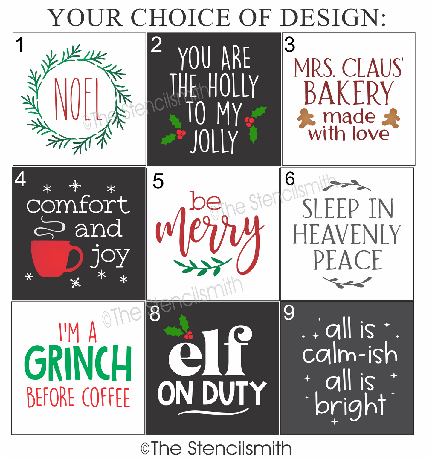 7150 Christmas Minis Stencils - The Stencilsmith