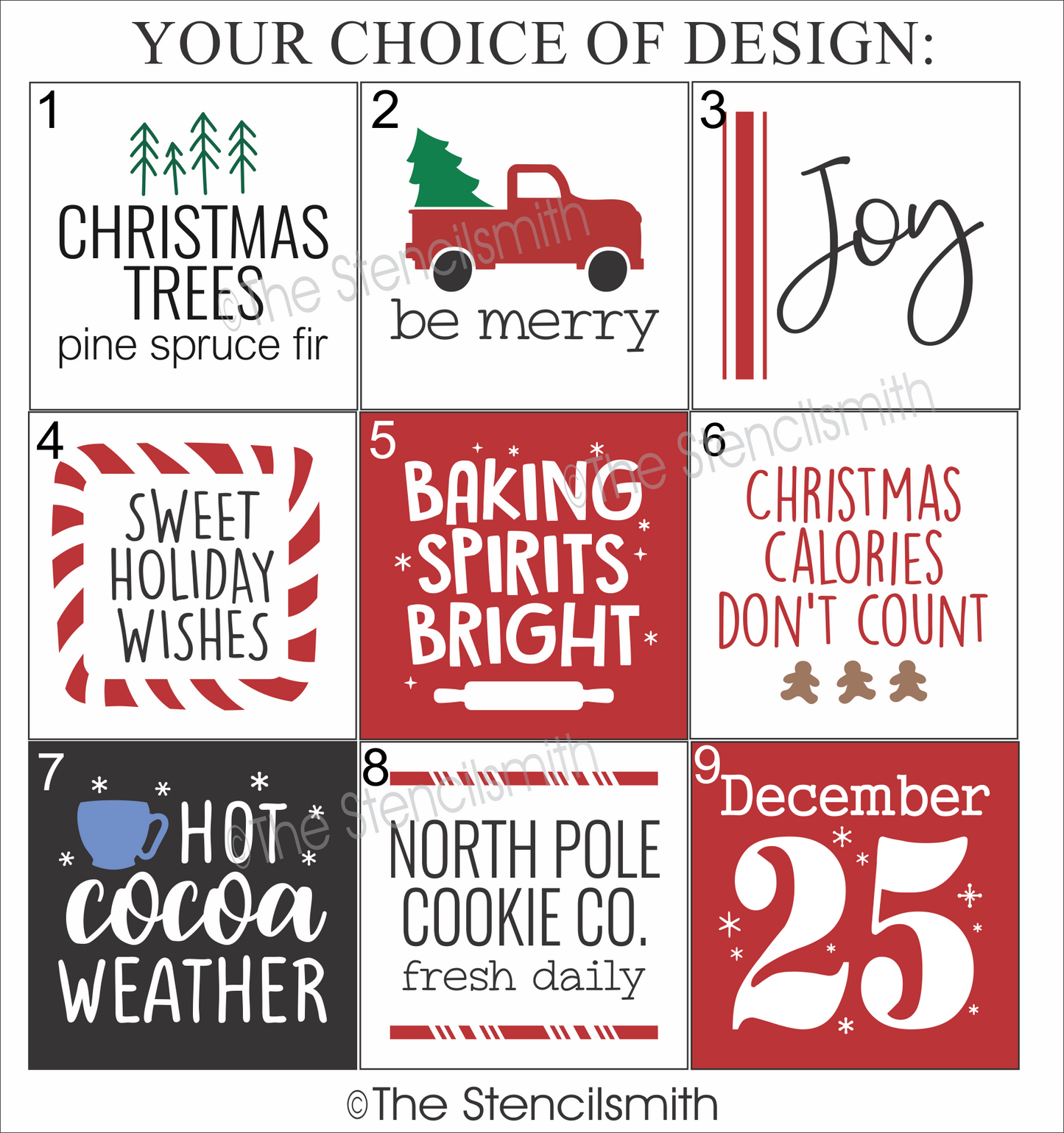 7151 Christmas Minis Stencils - The Stencilsmith