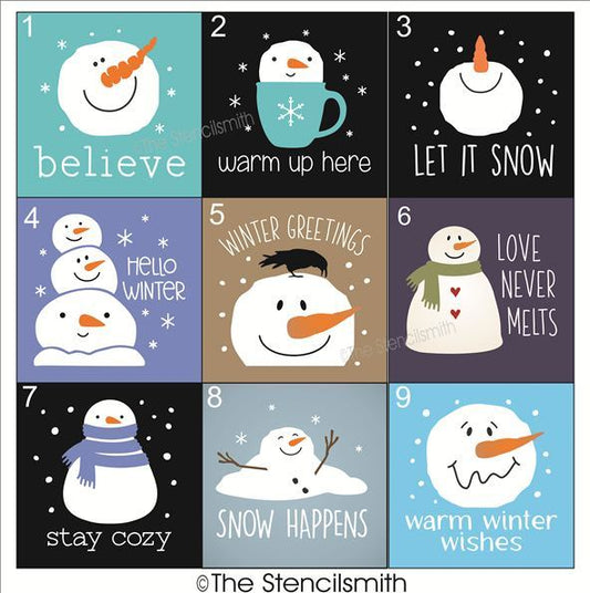 7179 Snowman Minis Stencils - The Stencilsmith