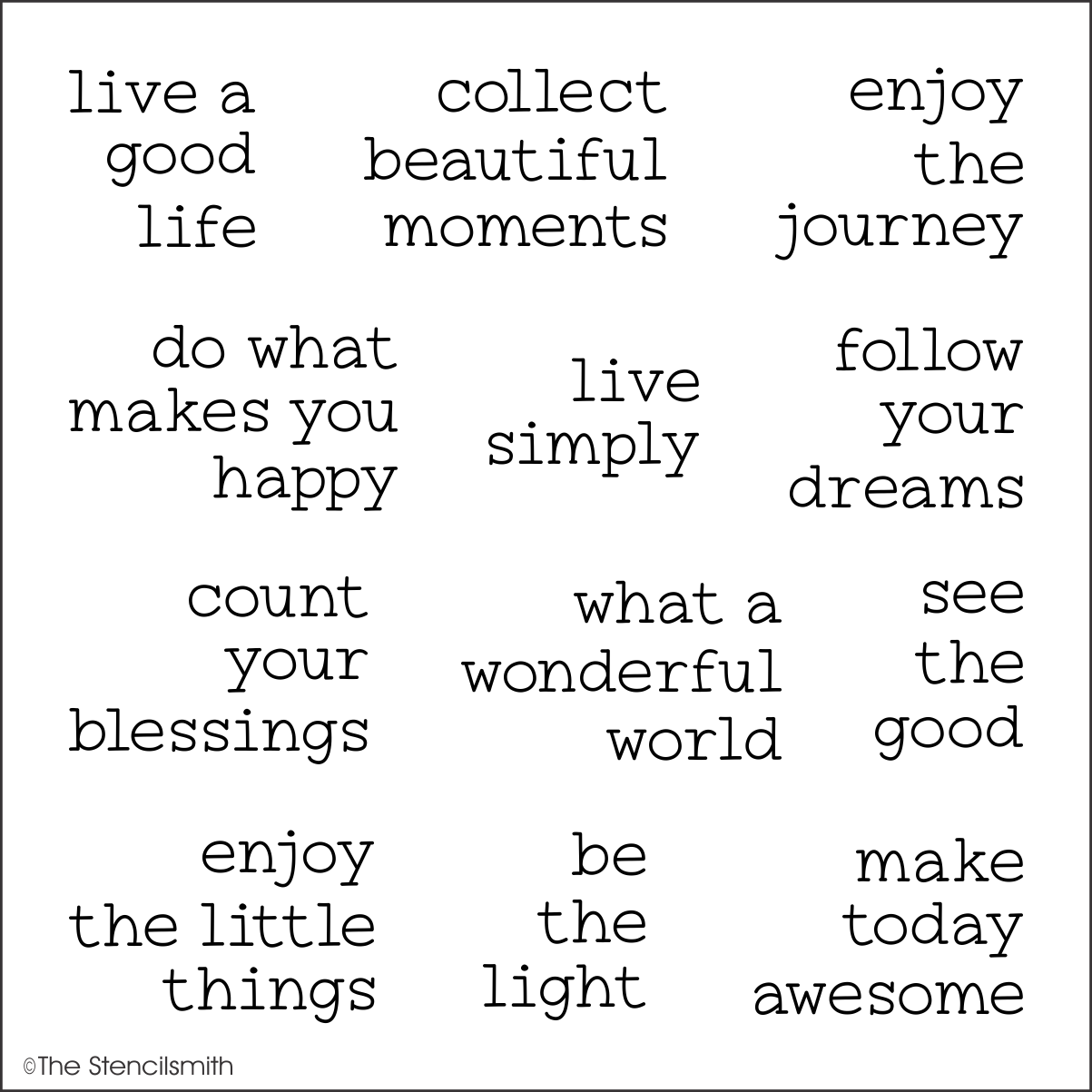 7258 Inspirational Phrases Stencil