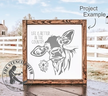 7353 - Life is better in the country (cow) stencil - The Stencilsmith