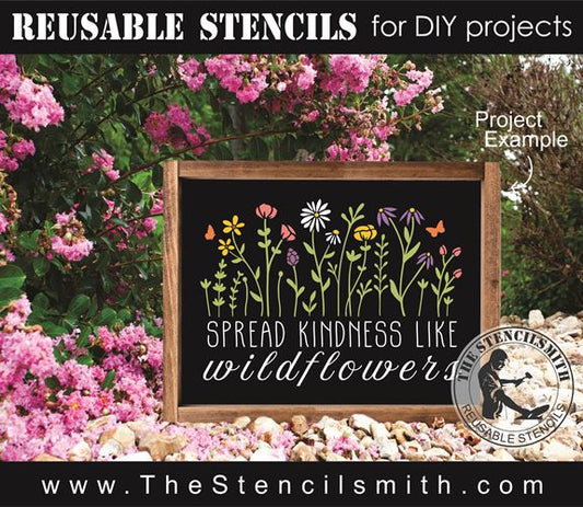 7435 - spread kindness like wildflowers - The Stencilsmith
