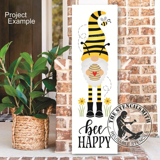 7436 Bee Happy Gnome Stencil