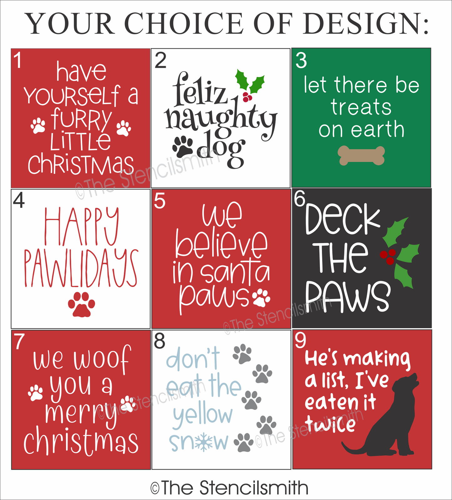 7844 Dog Christmas Minis Stencils