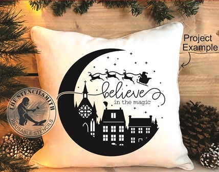 7904 - believe in the magic (christmas) stencil - The Stencilsmith
