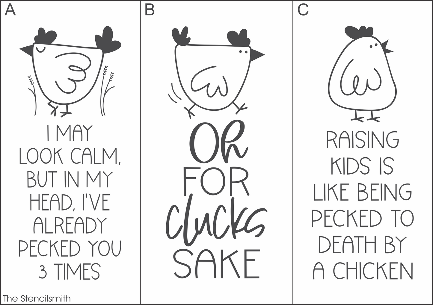 8722 Funny Chicken Sayings Stencils - The Stencilsmith