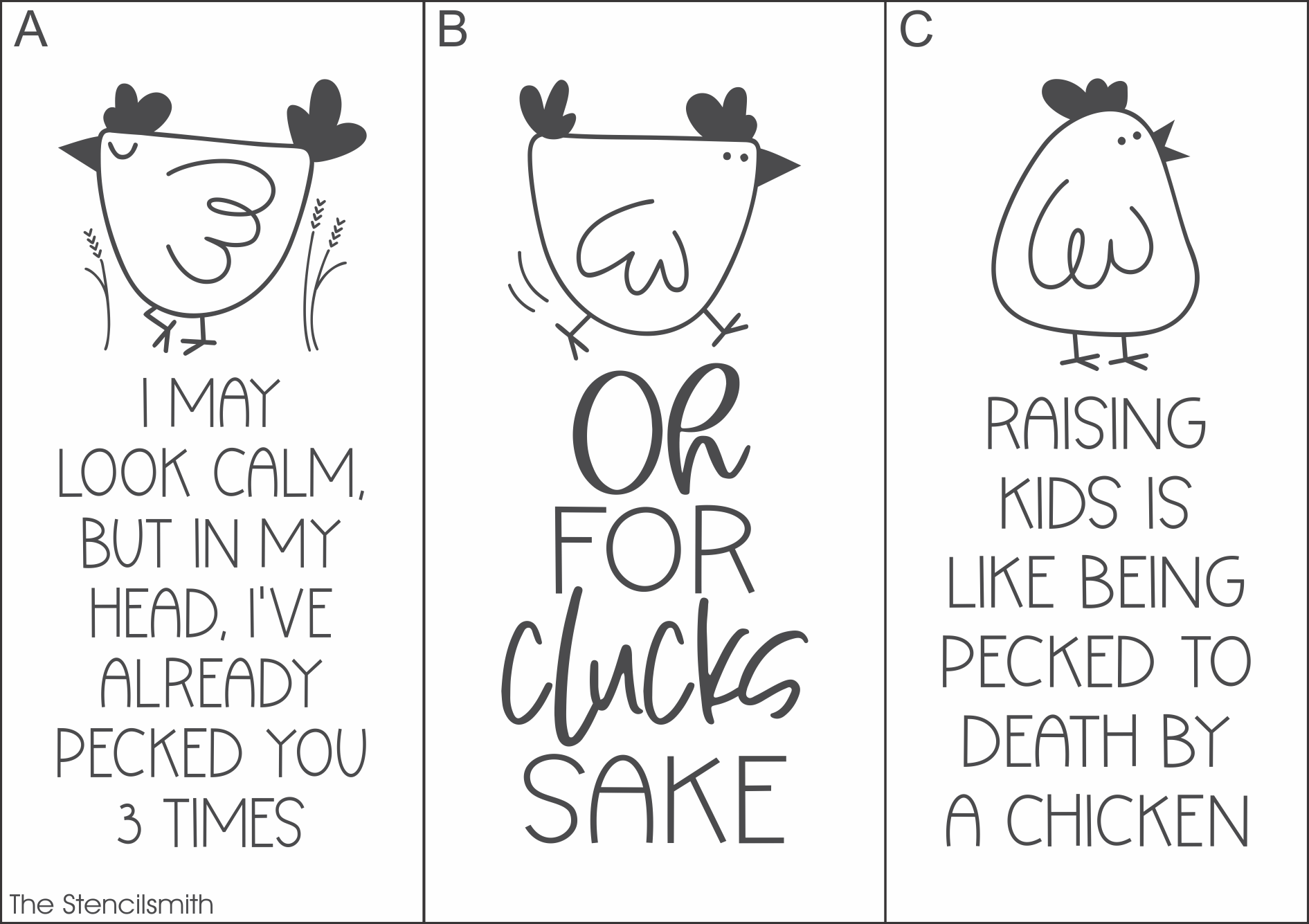 8722 Funny Chicken Sayings Stencils - The Stencilsmith