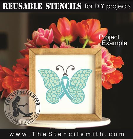 8864 awareness ribbon butterfly stencil - The Stencilsmith