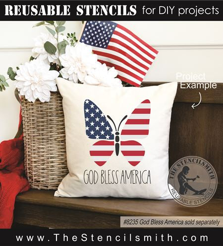 8874 Patriotic Butterfly Stencil - The Stencilsmith