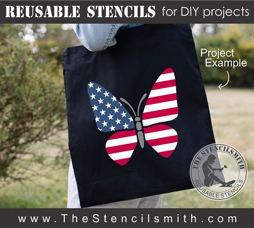 8874 Patriotic Butterfly Stencil - The Stencilsmith