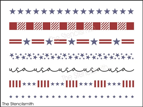 8875 patriotic borders stencil - The Stencilsmith