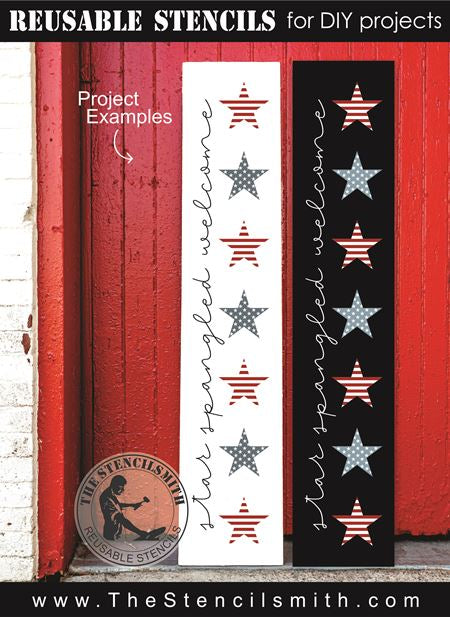 8882 star spangled welcome stencil - The Stencilsmith