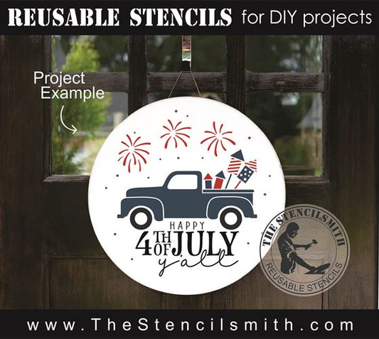 8885 4th of July truck stencil - The Stencilsmith