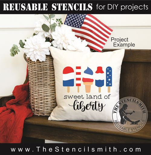 8889 sweet land of liberty popsicle stencil - The Stencilsmith
