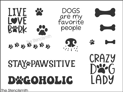 8890 Dog collection sheet stencil - The Stencilsmith