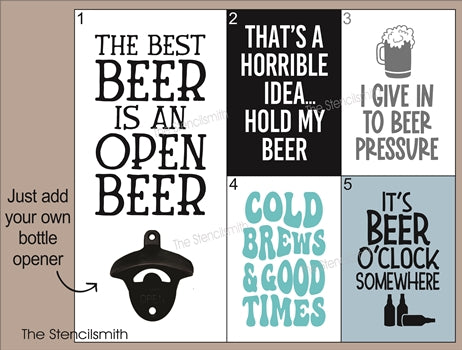 8919 Beer bottle opener stencils - The Stencilsmith