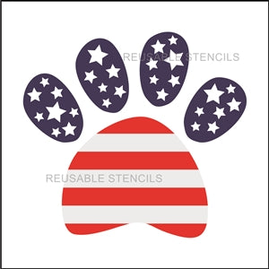 8920 Patriotic Paw Stencil