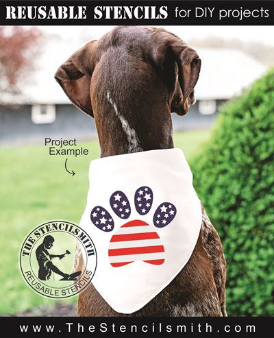 8920 Patriotic Paw Stencil - The Stencilsmith