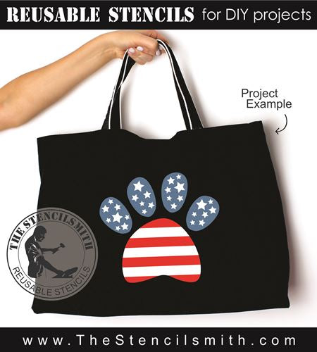 8920 Patriotic Paw Stencil - The Stencilsmith