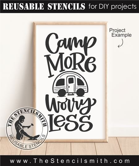 8922 Camp More Worry Less stencil - The Stencilsmith